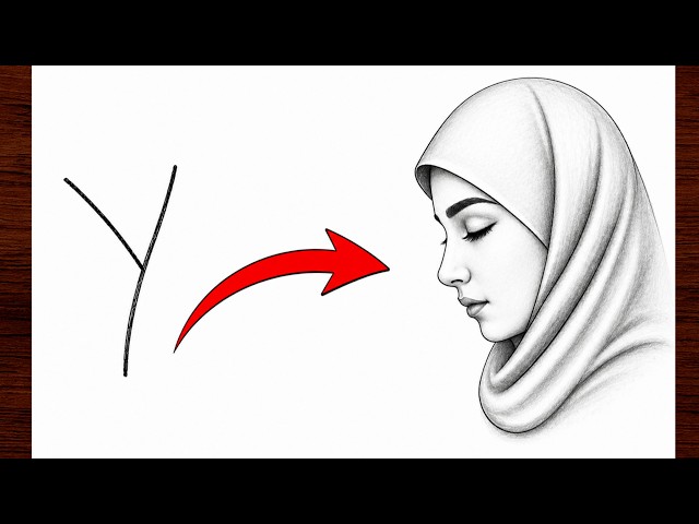 How to Draw a Beautiful Hijab Girl | Pencil Drawing Tutorial Step by Step | Girl drawing