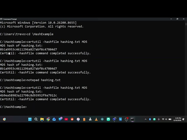 Certutil Hash Exercise
