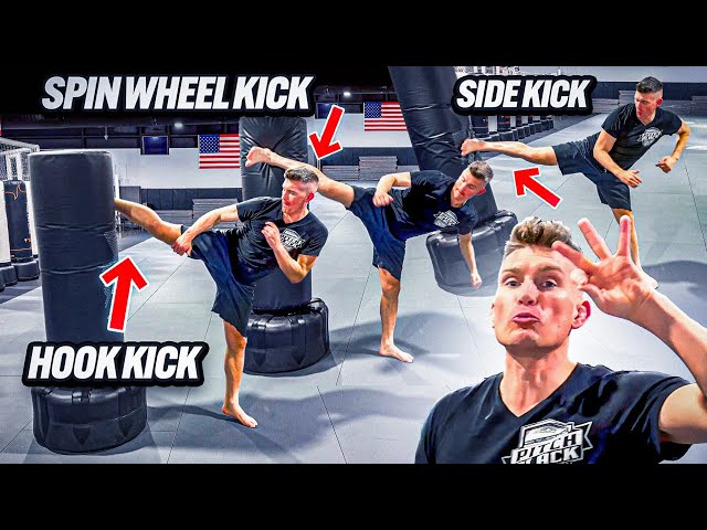 KICK TUTORIAL: HOW TO Side Kick, Hook Kick, & Spin Wheel Kick!