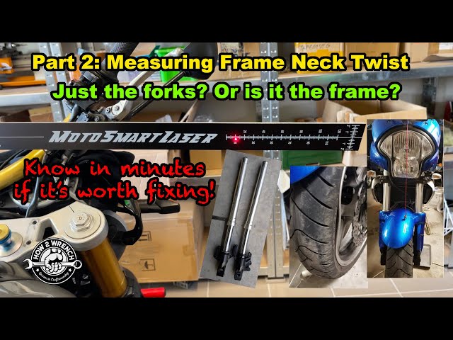 Part 2 Laser Measuring a twisted frame neck! DIY motorcycle frame inspection in minutes!