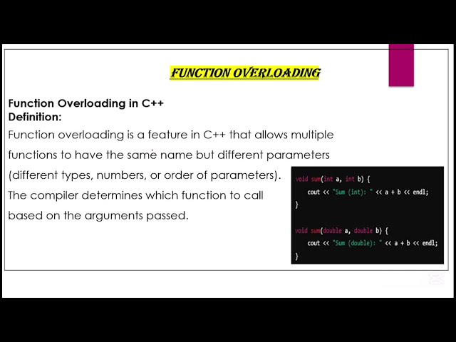 What is Function Overloading.