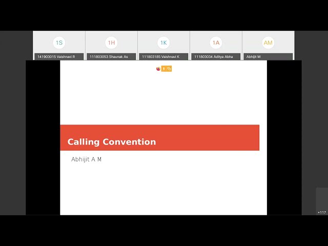 Calling Convention  20 Jan 2021
