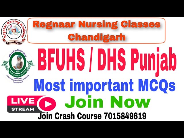 DHS/Bfuhs Punjab Staff Nurse Questions paper solutions#Dhspunjabstaffnurse #Bfuhspunjabstaffnurse
