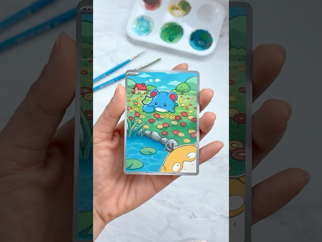 Painting over a cute Pokemon card 🐥 #pokemontcg #pokemon #tcg #pokemoncards #pokemonart #cutecards