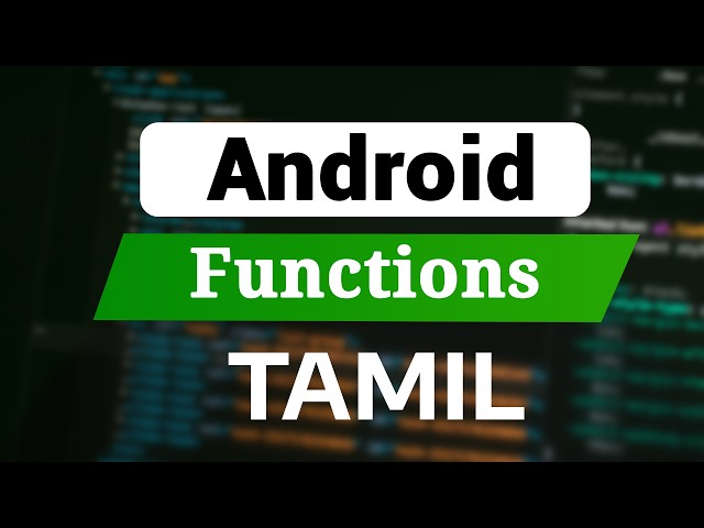 Kotlin Functions Explained in Tamil | Android Development
