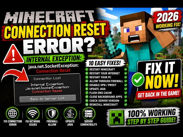 Minecraft Connection Reset Error? FIX Internal Exception FAST! (2026 Working Fix)