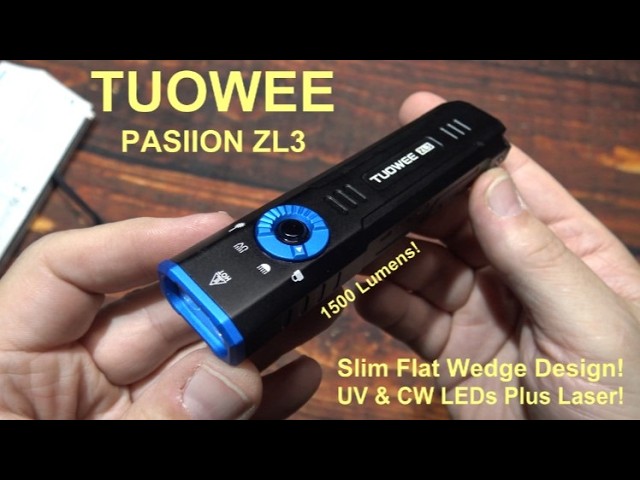 TUOWEE PASIION ZL3 Flashlight Kit Review! (1500 Lumens, UV, CW LEDs Plus Laser Pointer!)