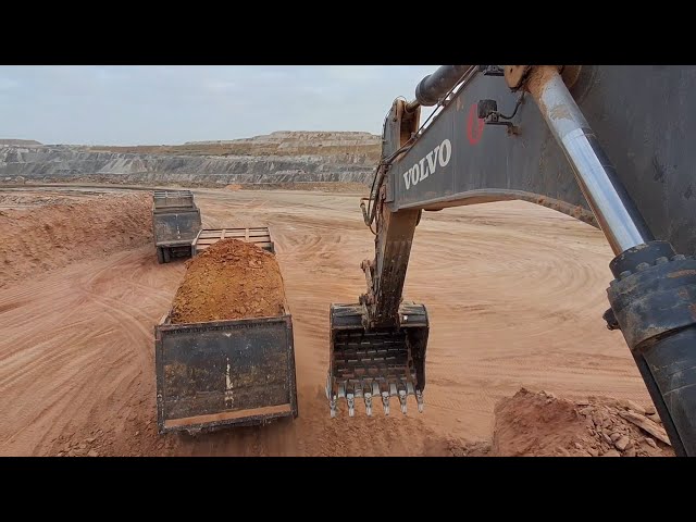 High Capacity Truck Loading • Rock Excavation and Hauling • Mining Ramp and Slope Cutting 480&Volvo 