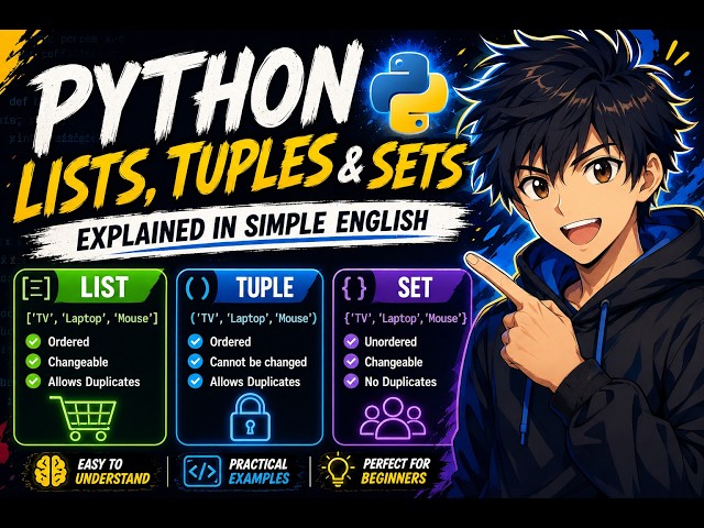 Python Lists, Tuples & Sets Explained in Tamil | Python for Beginners | Real-World Examples