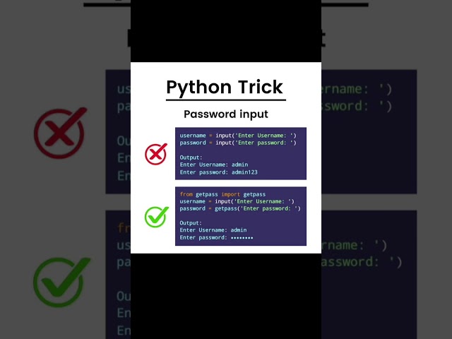 🔐 Python Password Input Trick | Hide Passwords Like a Pro! 🐍#education#pythonprogrammer#learnpython