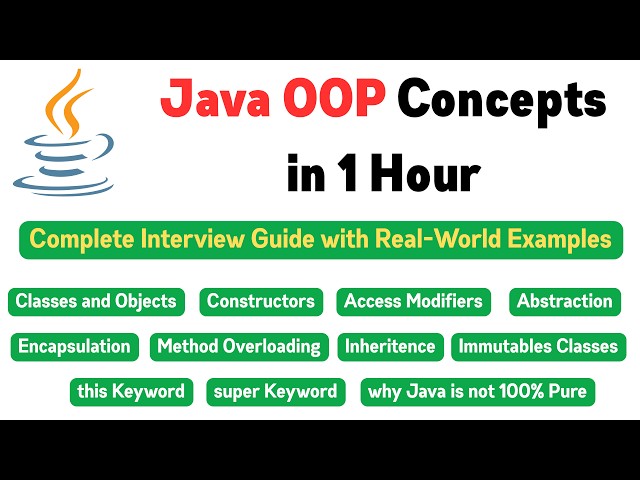 Java OOP Concepts in 1 Hour | OOP Concepts in Java with Real-World Examples | Interview Guide