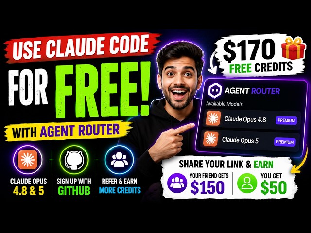 How to Use Claude Code for FREE 🤯 | $170 Credits + Claude Opus 4.8 & Opus 5