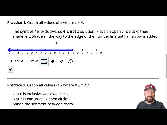 Plot Points and Inequalities on a Number Line in MyOpenMath