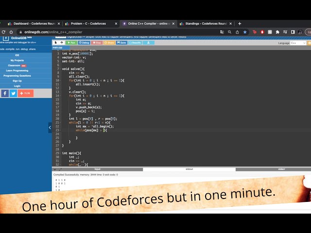 One hour of Codeforces but in one minute.