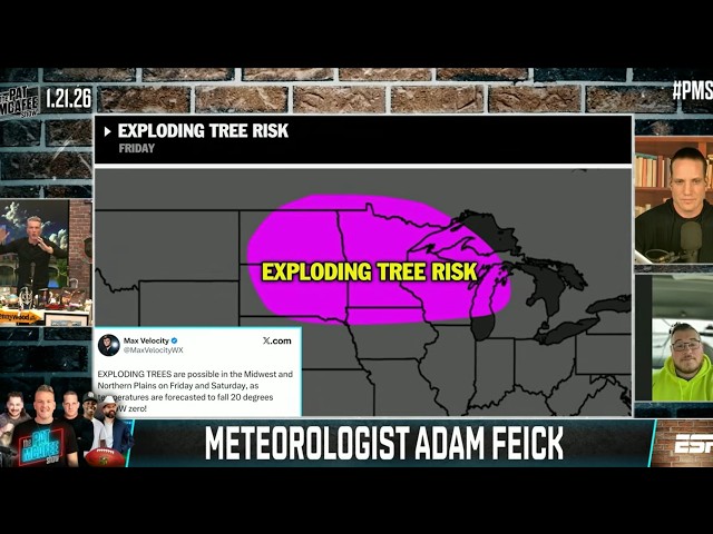 EXPLODING TREES & the brutal winter 🥶 Meteorologist Adam Feick breaks it down | The Pat McAfee Show