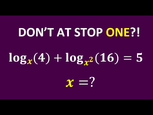 Nice Logarithmic Equation: This Logarithm Problem Has TWO Real Answers