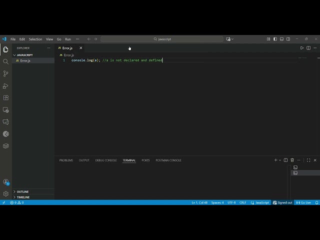 Reference Error #js | #javascript Types of Errors in javaScript
