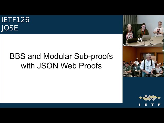 IETF 126: Javascript Object Signing and Encryption (JOSE) 2026-07-21 12:00