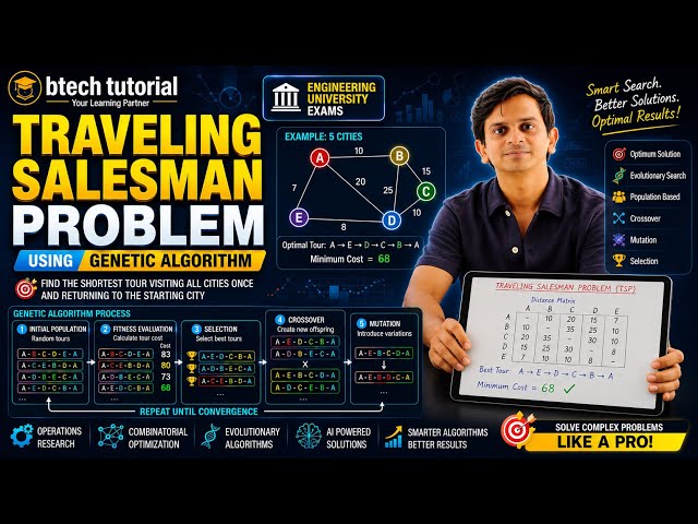 Traveling Salesman Problem | Genetic Algorithm | Selection, Crossover, Mutation