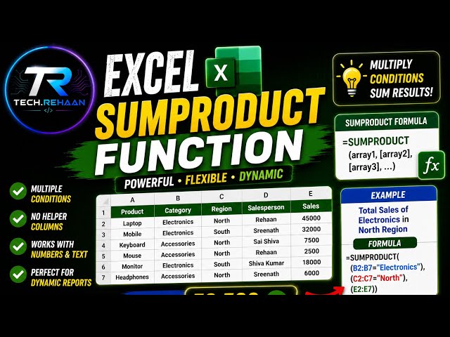 #tech.rehaan07—#SUMPRODUCT Function 
