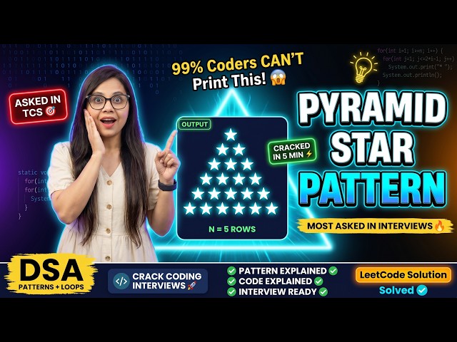 99% Coders CAN'T Print This Pyramid! Can You? | DSA Pattern Java #dsa #java