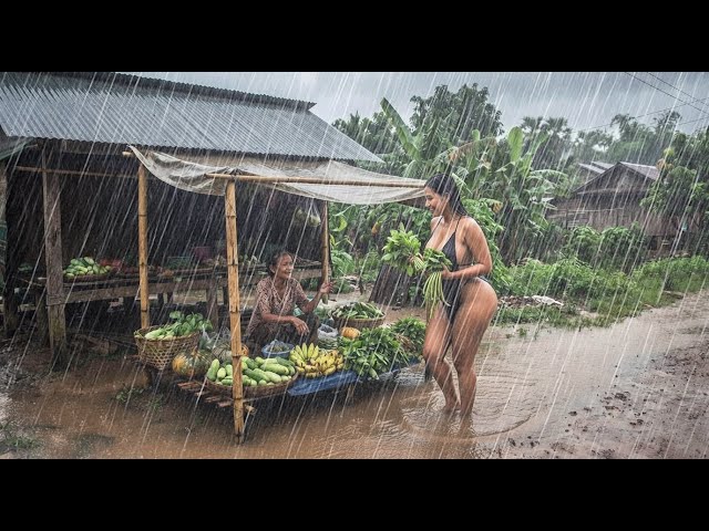 CAN YOU HANDLE THIS? ⛈️ Heavy rain and strong winds in rural Indonesia | Rain Cure insomnia Sounds