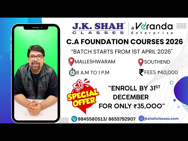 Best CA Foundation Coaching in Bangalore | JK Shah Classes 2026