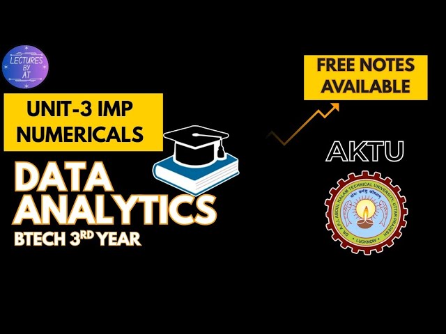 Data Analytics | Unit-3 | Important Numericals 🔥