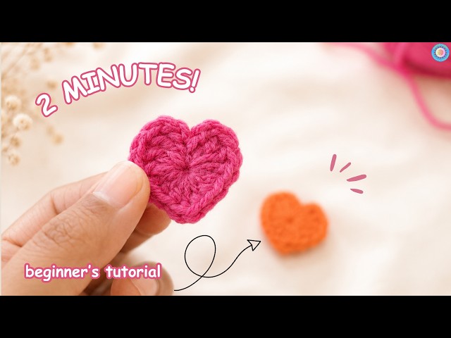 EASY crochet heart ❤️ how to crochet a heart for BEGINNERS + magic ring ✨ cute mini heart tutorial 💕