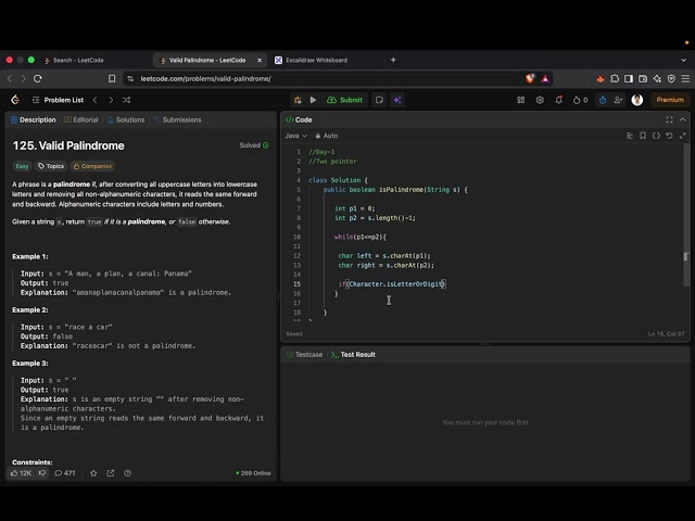 Valid Palindrome — Two Pointer Approach | Java DSA | Day 01/65