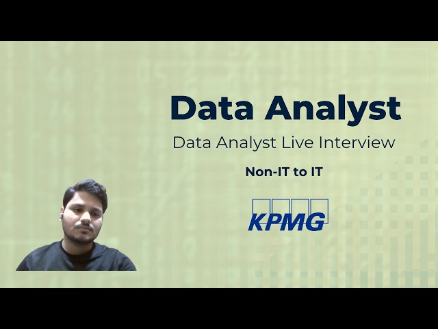 Data Analyst Live Mock Interview | Non-IT To IT | Any Graduate