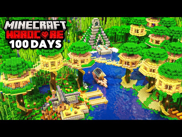 I Survived 100 Days Building a TREEHOUSE VILLAGE in Minecraft Hardcore