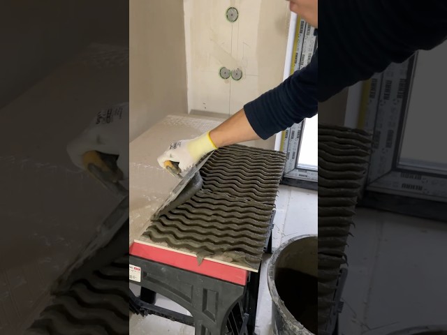How to Tile by Yourself! 😱 Perfect Finish Without Experience! #construction #diy #workers