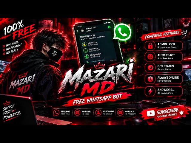 WhatsApp Bot 2026  | Free No Panel • Only  Pairing • Multi Device | MAZARI MD #bot #whsappbot