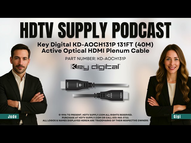 Key Digital KD-AOCH131P 131FT (40M) Active Optical HDMI Plenum Cable