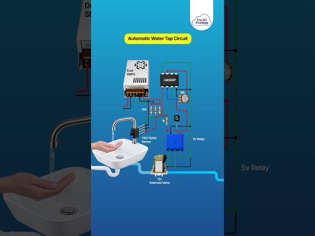 Automatic Tap Circuit 💧 | Smart Water Tap Using Sensor | IoT & Embedded Project