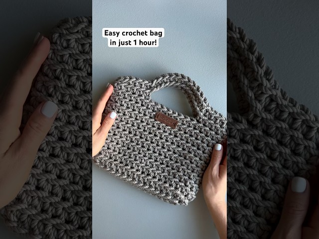 How to crochet for beginners 🧶 easy crochet bag for beginners #crochetforbeginners #crochetbag #diy