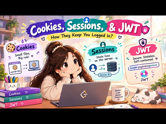 Cookies vs Sessions vs JWT 🔐 | What's the Difference? | Web Authentication Explained #softwareskills