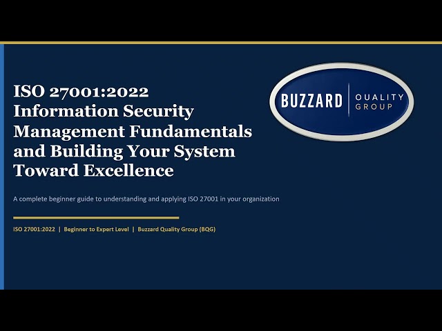 Here's a sneak peek at the welcome/intro to my Information Security Management course coming soon.