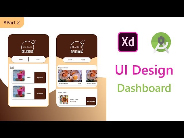 Dashboard UI UX design XD to Android Studio XML Tutorial | with Fragments (Part 2)