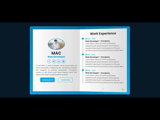 3D Portfolio Website with HTML CSS & JavaScript