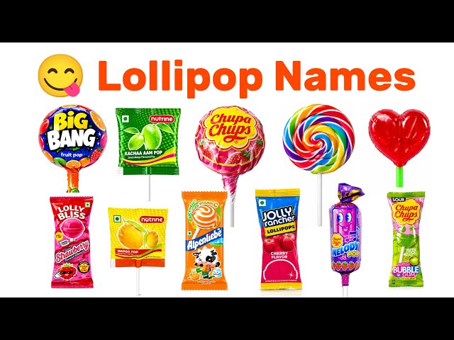 Lollipop Names in English & Hindi | Lollipop Names | 20+ Lollipop Names | Kids Learning Video