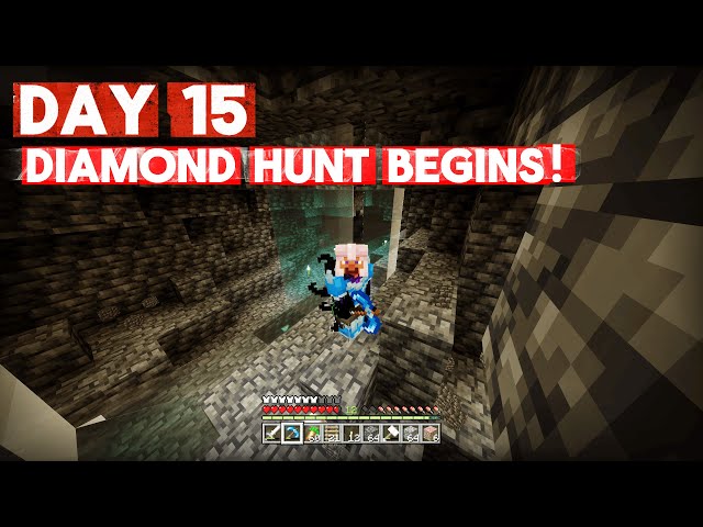 DAY 15 – Diamond Hunt Begins! 😱💎 | Minecraft Bedrock 1.21