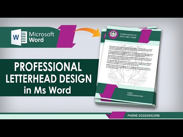 LETTERHEAD DESIGN IN MS WORD | How to Create a Professional Letterhead Step by Step