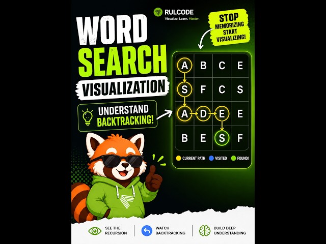 Word Search Visualization | Learn Backtracking Visually 🧠