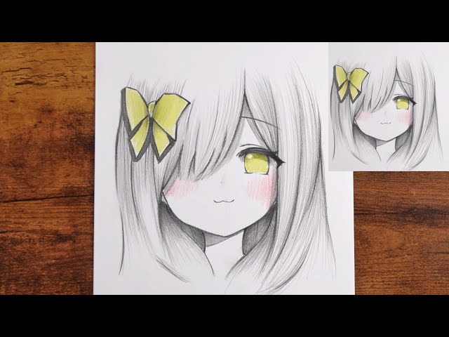 Easy Cute Anime Girl Drawing ✨ Pencil Sketch Tutorial