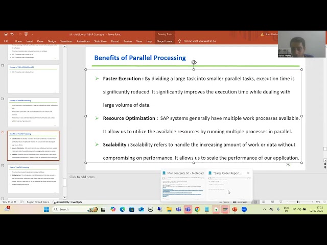 146 - Additional ABAP Concepts - Parallel Processing - Introduction and Benefits