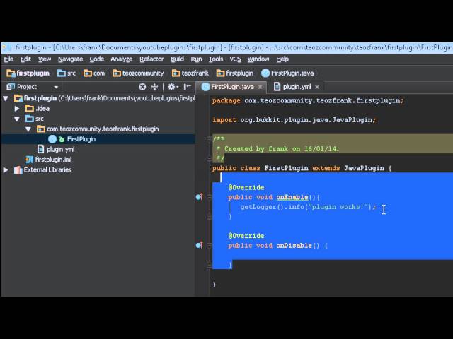 Bukkit Plugin Tutorials with IntelliJ IDEA, Episode 1: Creating our first plugin