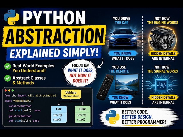 Python Abstraction Explained Simply | Abstract Classes & Methods with Real-World Examples