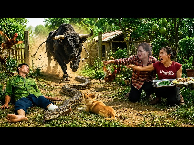 72 Hours of Terror: A Giant Python Invades the Farm, Going After Animals and a Man!